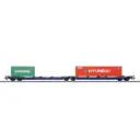 Double wagon porte-conteneurs Sdggmrss - Märklin 47474 - HO 1/87 - Ep VI - privée - 3R