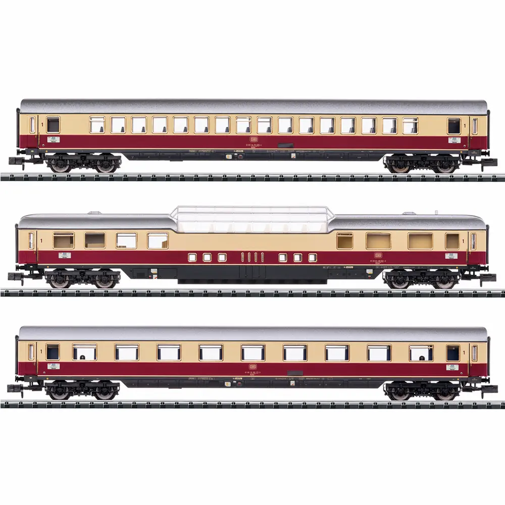 Coffret de 3 voitures voyageurs « TEE Rheinpfeil » - Minitrix 15368 - N 1/160 - DB - Ep IV - 2R