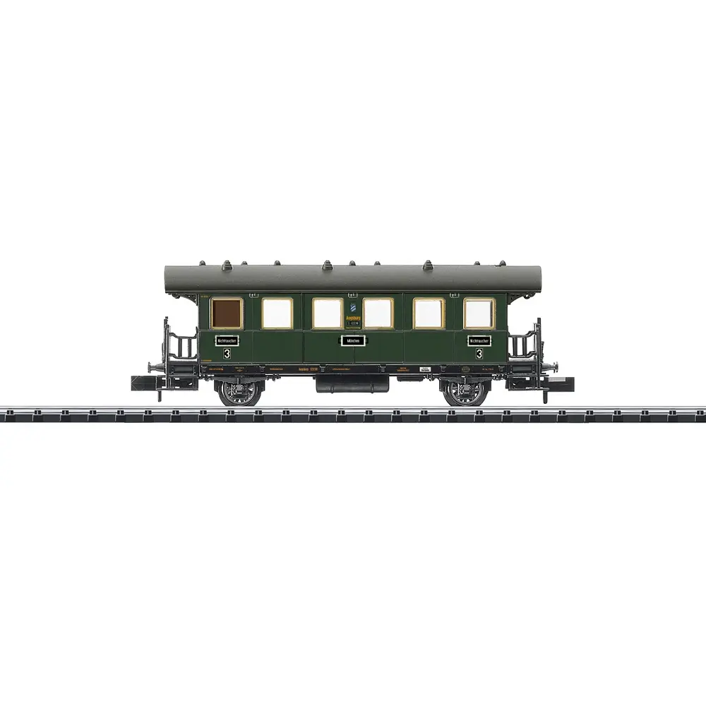 Voiture bavaroise 3ème classe - Minitrix 18963 - N 1/160 - DRB - Ep II - 2R