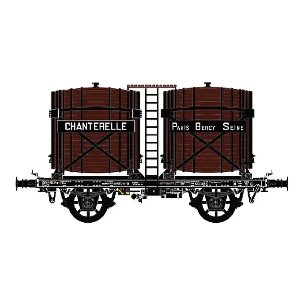 Wagon citerne OCEM 19 Bi-foudres, brun, CHANTERELLE - LS Models 30562 - HO 1/87 - SNCF - EP.IIIa - 2R