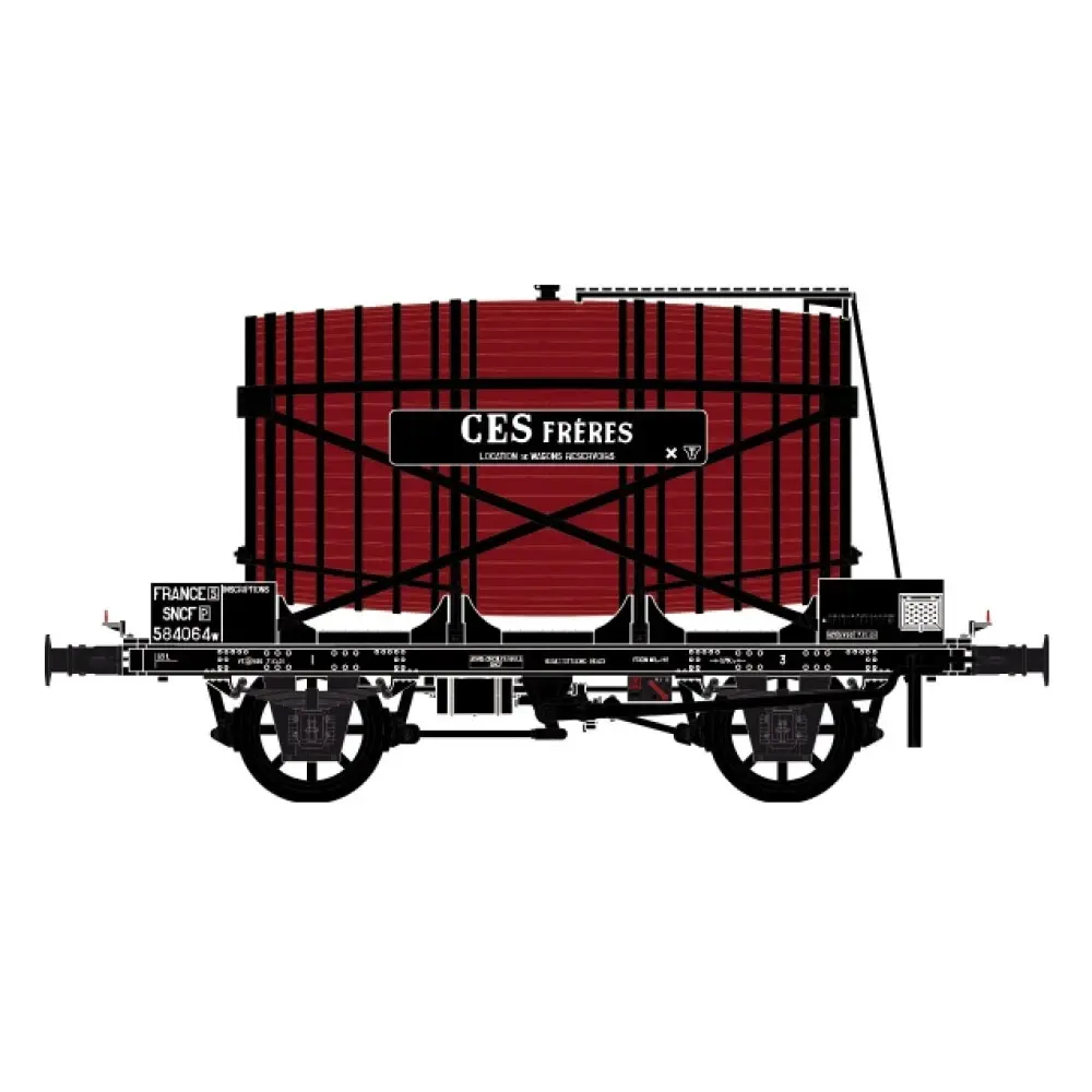 Wagon citerne OCEM Monofoudre, sans guérite, brun, CES FRERES - LS Models 30563 - HO 1/87 - SNCF - EP.III - 2R