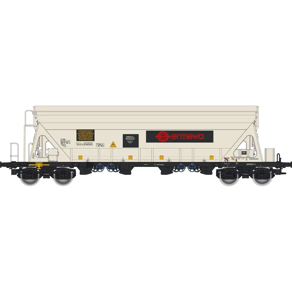 Wagon trémie Tapps blanc "ERMEWA" - Albert Modell 065324 - HO 1/87 - F-ERSA - Ep VI - 2R