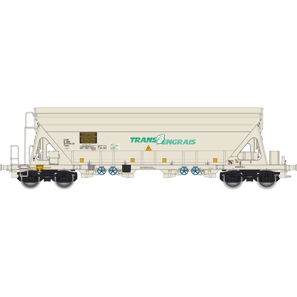 Wagon trémie Tapps blanc "Trans Engrais" - Albert Modell 065325 - HO 1/87 - SNCF - Ep V - 2R