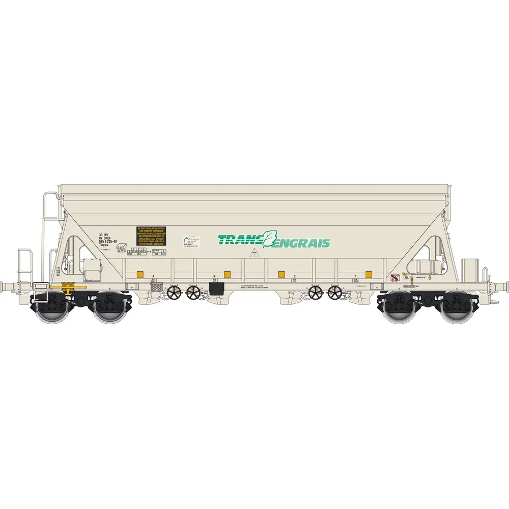 Wagon trémie Tapps blanc "Trans Engrais" - Albert Modell 065326 - HO 1/87 - SNCF - Ep V - 2R
