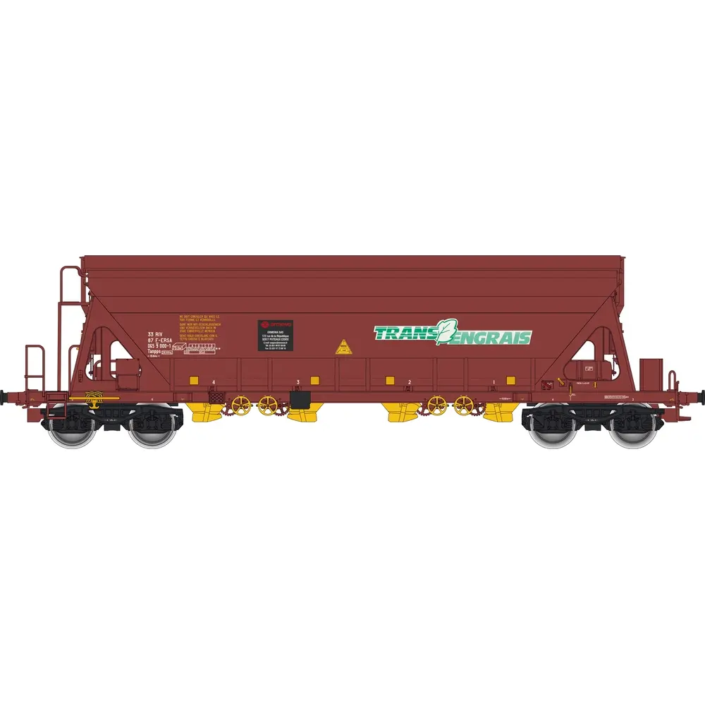 Wagon trémie Tanpps marron "Trans Engrais" - Albert Modell 065327 - HO 1/87 - F-ERSA - Ep VI - 2R