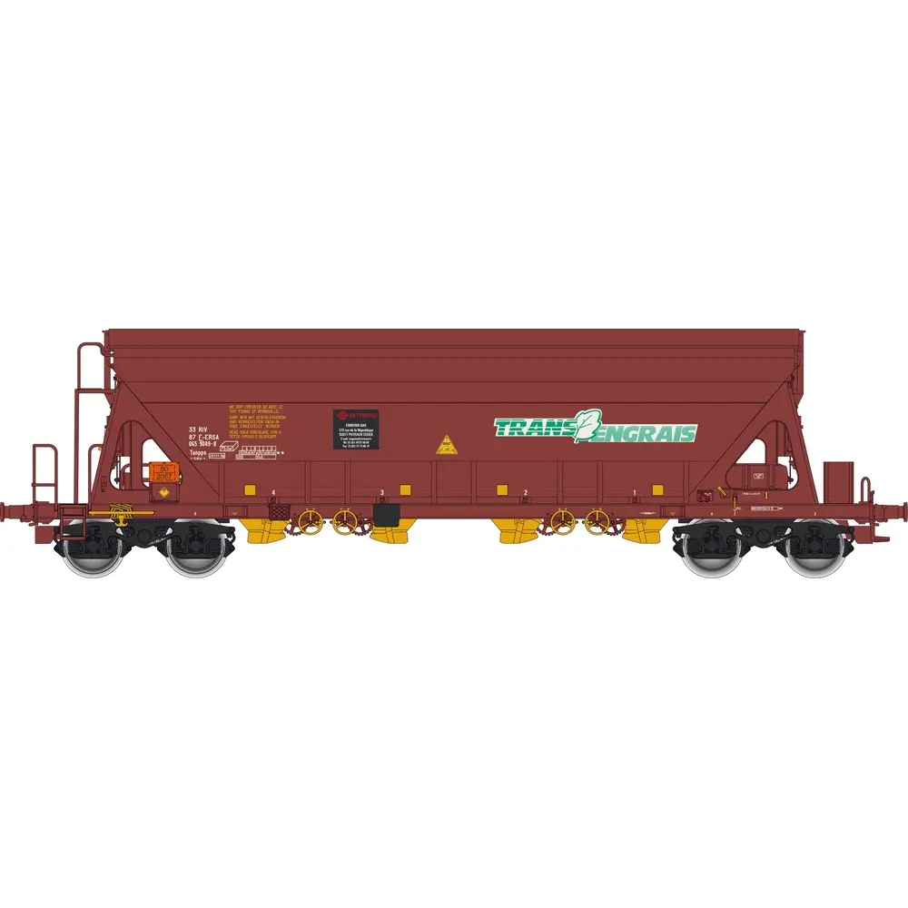 Wagon trémie Tanpps marron "Trans Engrais" - Albert Modell 065328 - HO 1/87 - F-ERSA - Ep VI - 2R