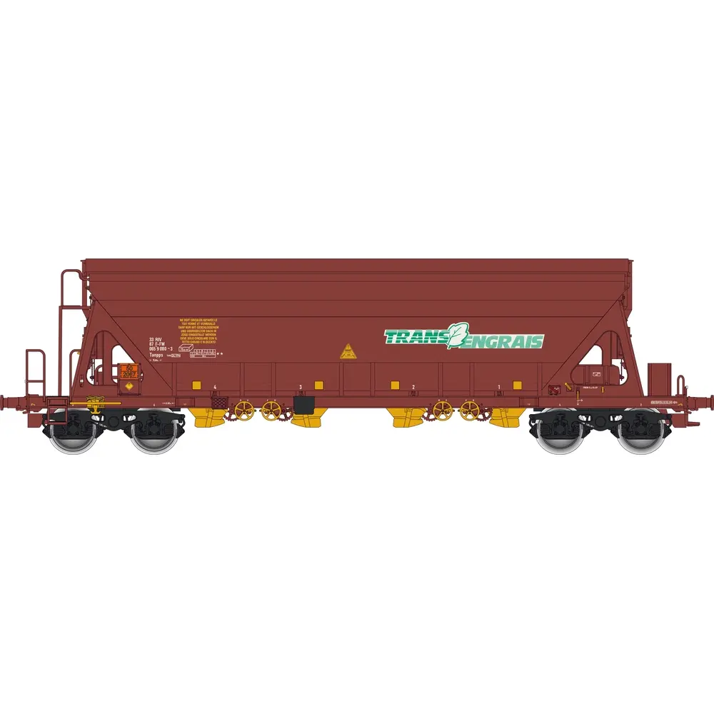 Wagon trémie Tanpps marron "Trans Engrais" - Albert Modell 065330 - HO 1/87 - F-FW - Ep VI - 2R