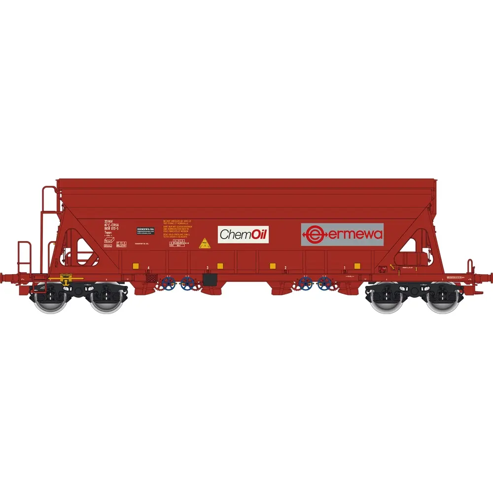 Wagon trémie Tapps rouge "ERMEWA", "ChemOil" - Albert Modell 065331 - HO 1/87 - F-ERSA - Ep VI - 2R