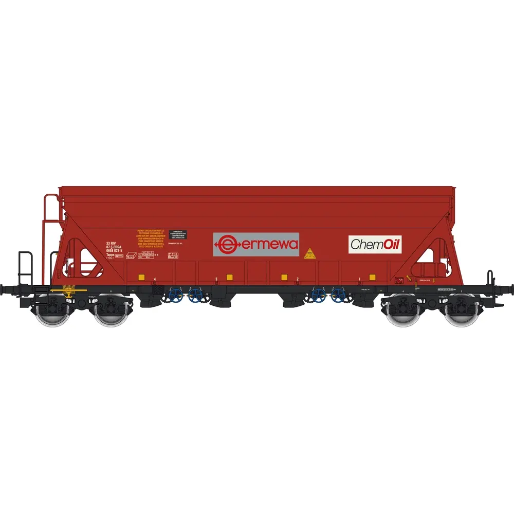 Wagon trémie Tapps rouge "ERMEWA", "ChemOil" - Albert Modell 065332 - HO 1/87 - F-ERSA - Ep VI - 2R