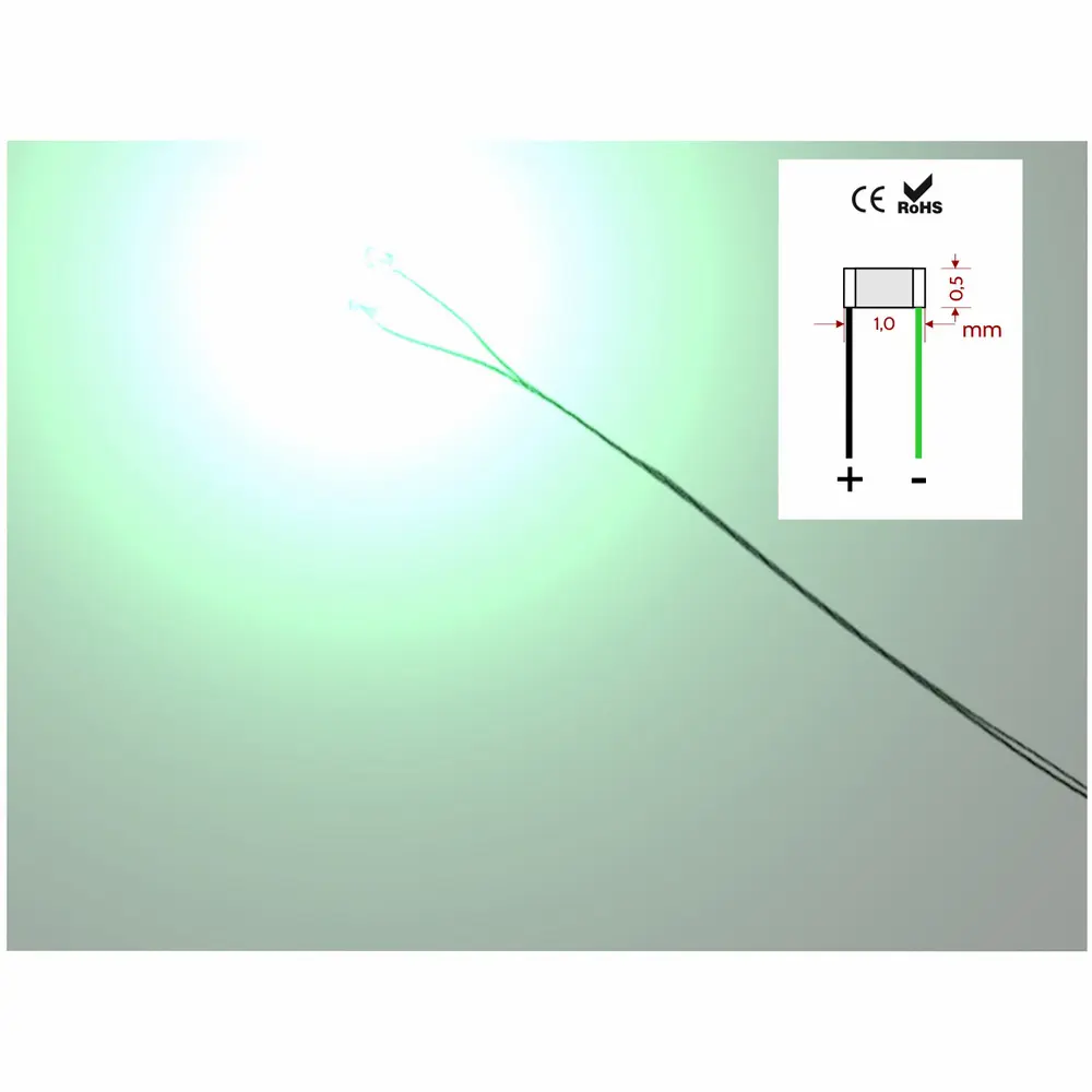 10 lumières LED vertes précâblés - Mafen 040203 - Échelle universelle