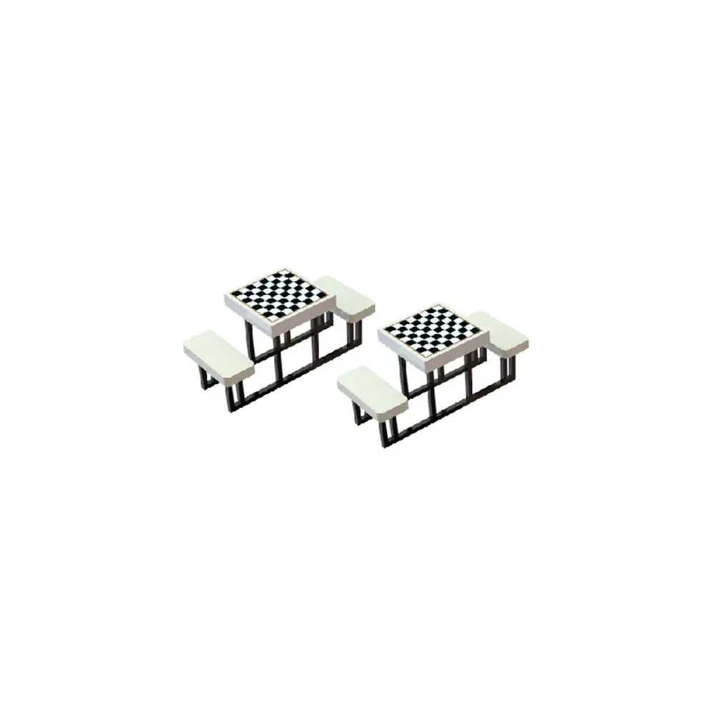 2 tables d'échecs d'extérieur - 87Train 221058 - HO 1/87