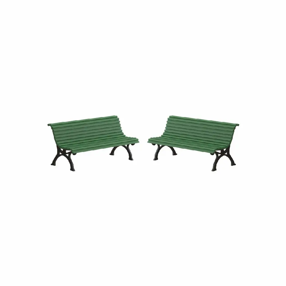 Bancs verts type Barcino - 87Train 221071 - HO 1/87