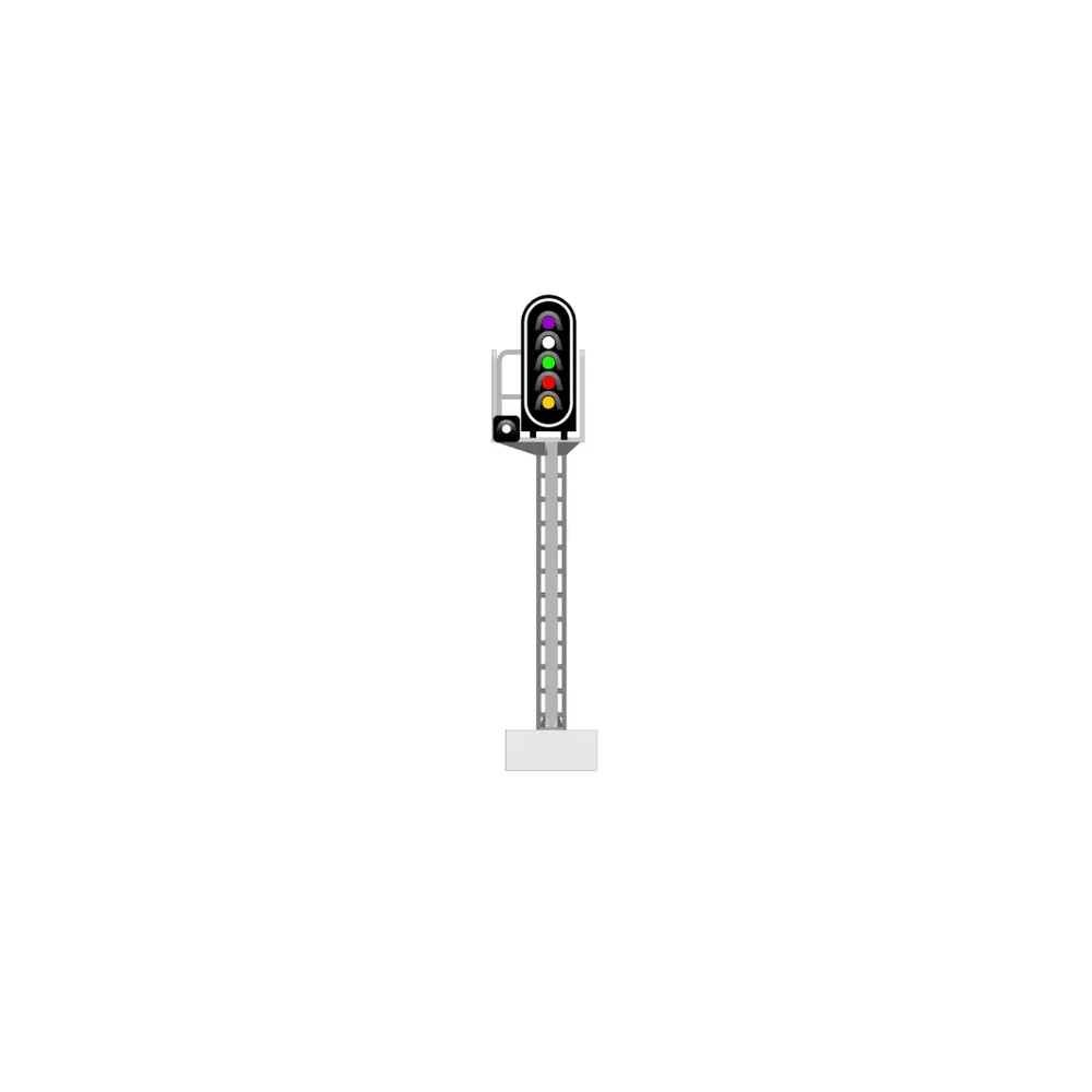 Signal principal avec 6 LEDs (violet/blanc/vert/rouge/jaune/blanc) - 87Train 913207 - HO 1/87 - SNCF