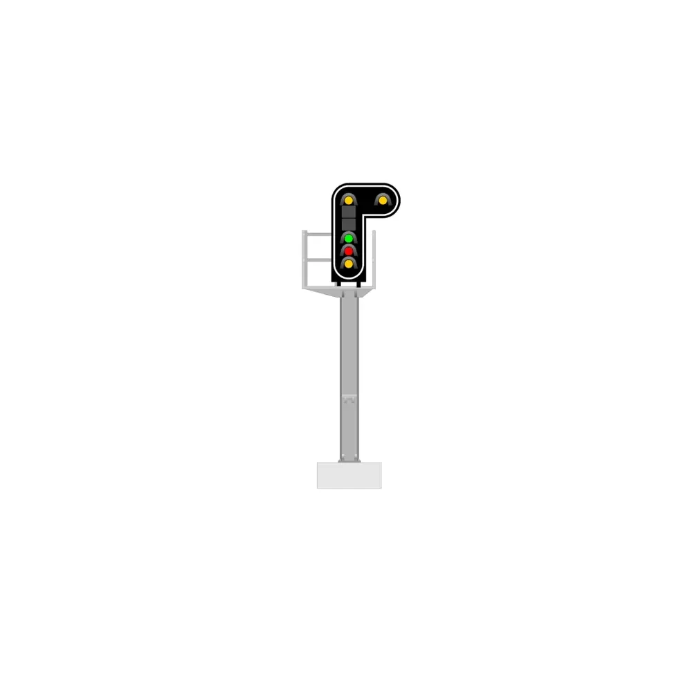 Signal principal avec 5 LEDs (double jaune/vert/rouge/jaune) - 87Train 913208 - HO 1/87 - SNCF 