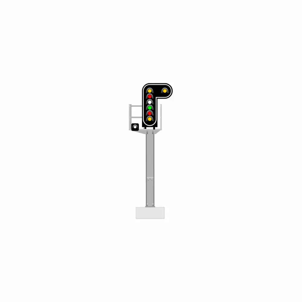 Signal principal à 8 LED (double jaune/rouge/blanc/vert/rouge/jaune/blanc) - 87Train 913211 - HO 1/87