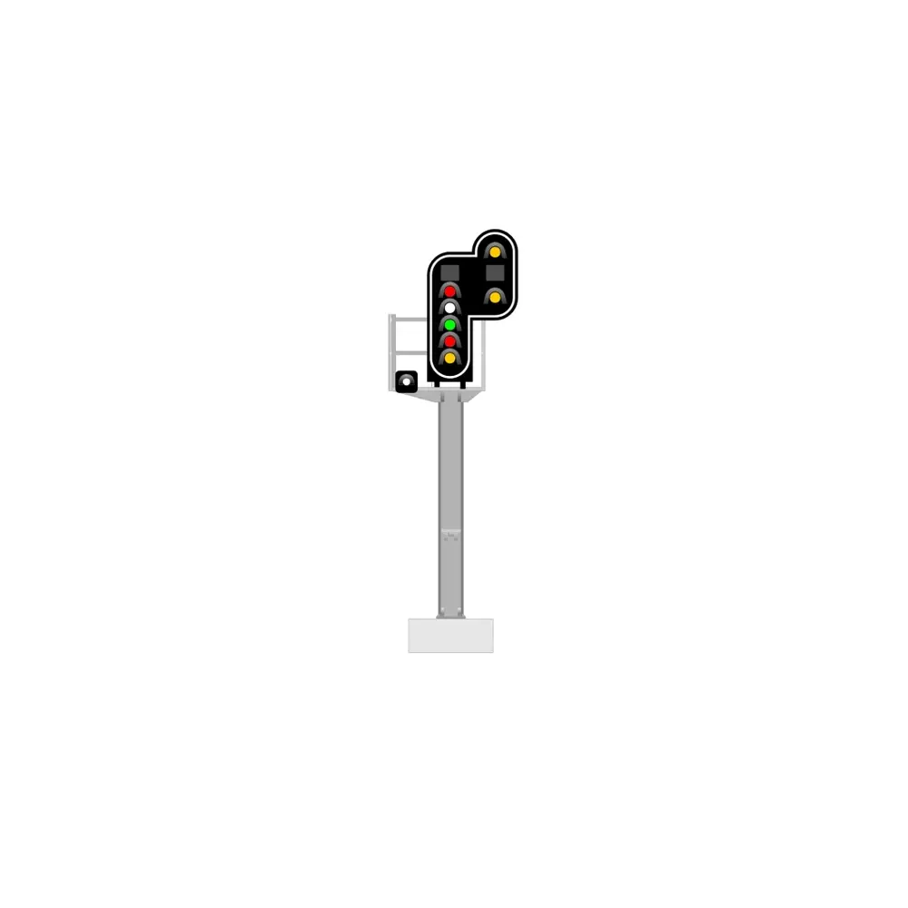 Signal principal avec 8 LEDs (rouge/blanc/vert/rouge/jaune/blanc + double jaune) - 87Train 913215 - HO 1/87 - SNCF 