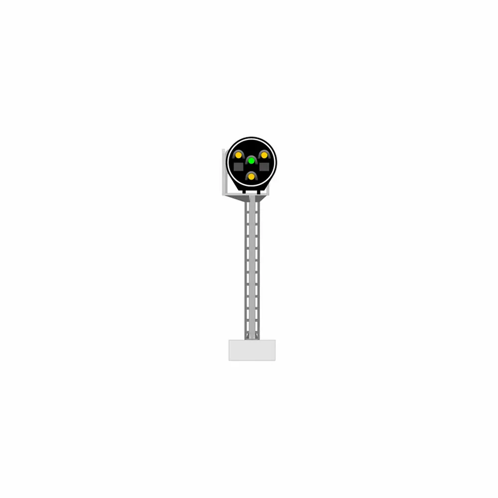 Signal à disque avec 4 LED (3 jaune/vert) - 87Train 913221 - HO 1/87 