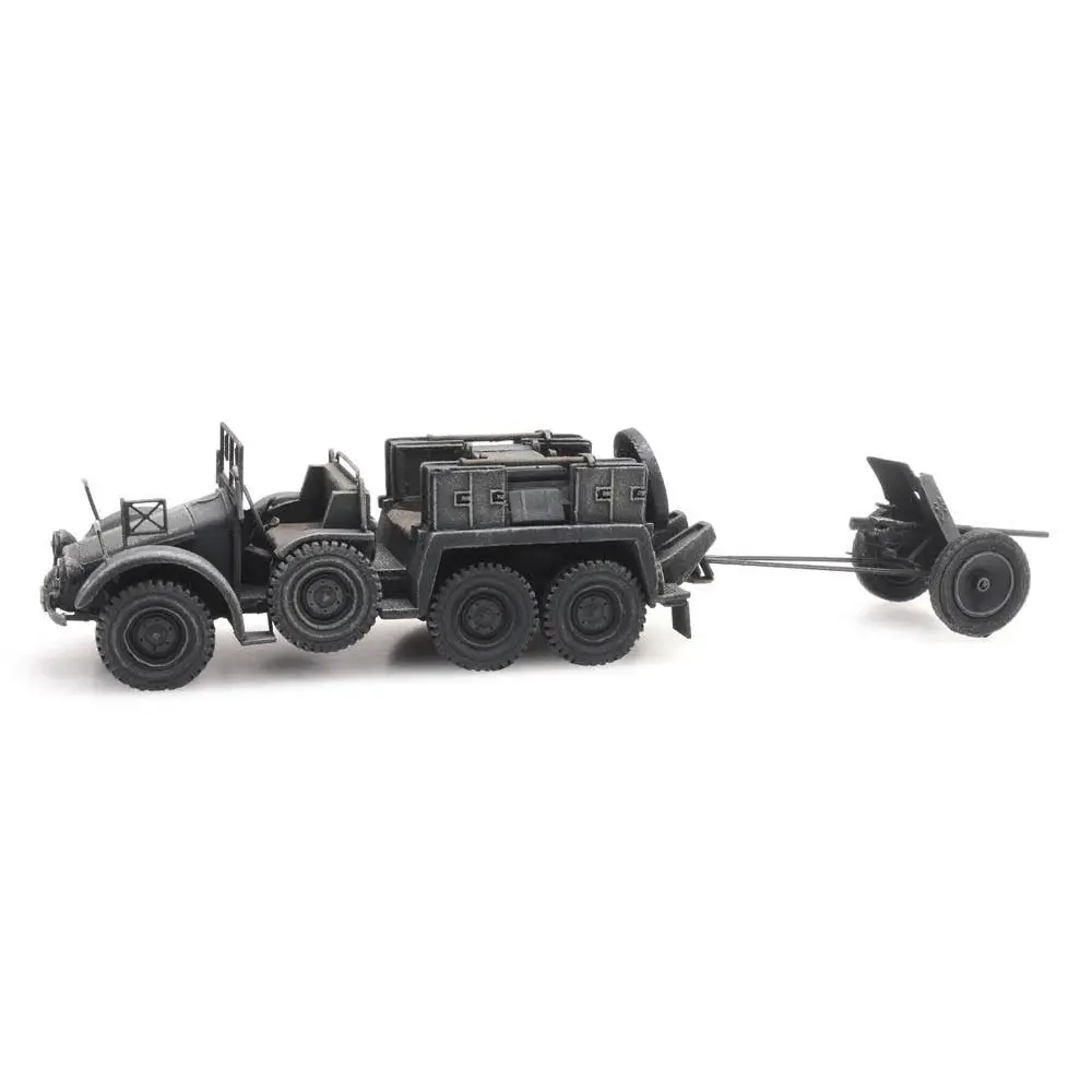 Voiture Krupp-Protze + 3,7-cm-PaK, gris - Artitec 387.381 - HO 1/87