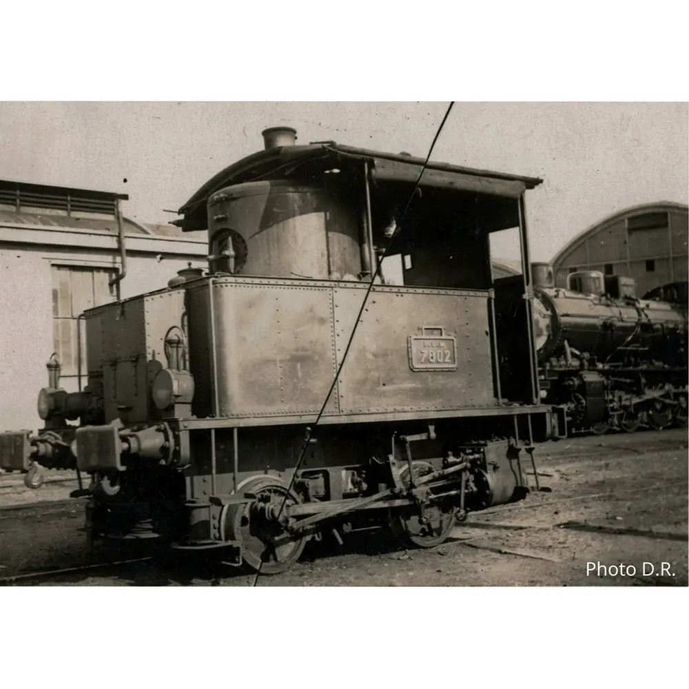 Locomotive de manœuvre à chaudière verticale 020T n°7002, constructeur Fives-Lilles, plaque PLM, noir boiler tolé bleu - Fulgurex 2287/2 - HO 1/87 - PLM - Ep II - Digital sound - 2R