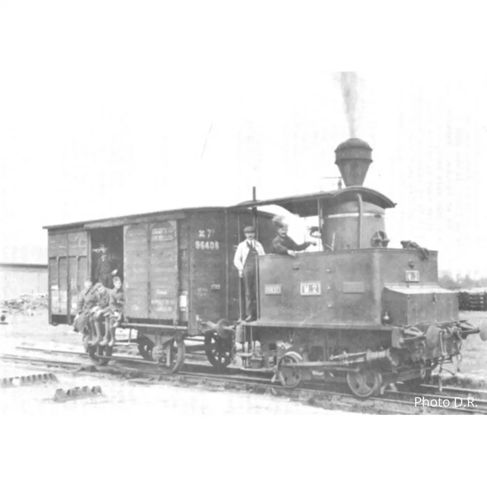 Locomotive de manœuvre à chaudière verticale 020T plaque M2, constructeur L.Corpet, caisse à outils, vert boiler tolé bleu - Fulgurex 2287/4 - HO 1/87 - OUEST - Ep I - Digital sound - 2R