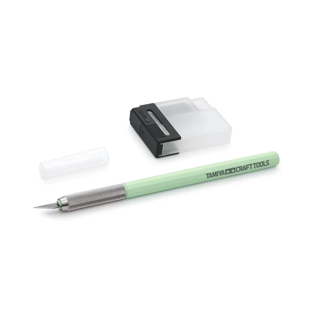 Couteau de modélisme vert menthe + 25 lames - Tamiya 69947