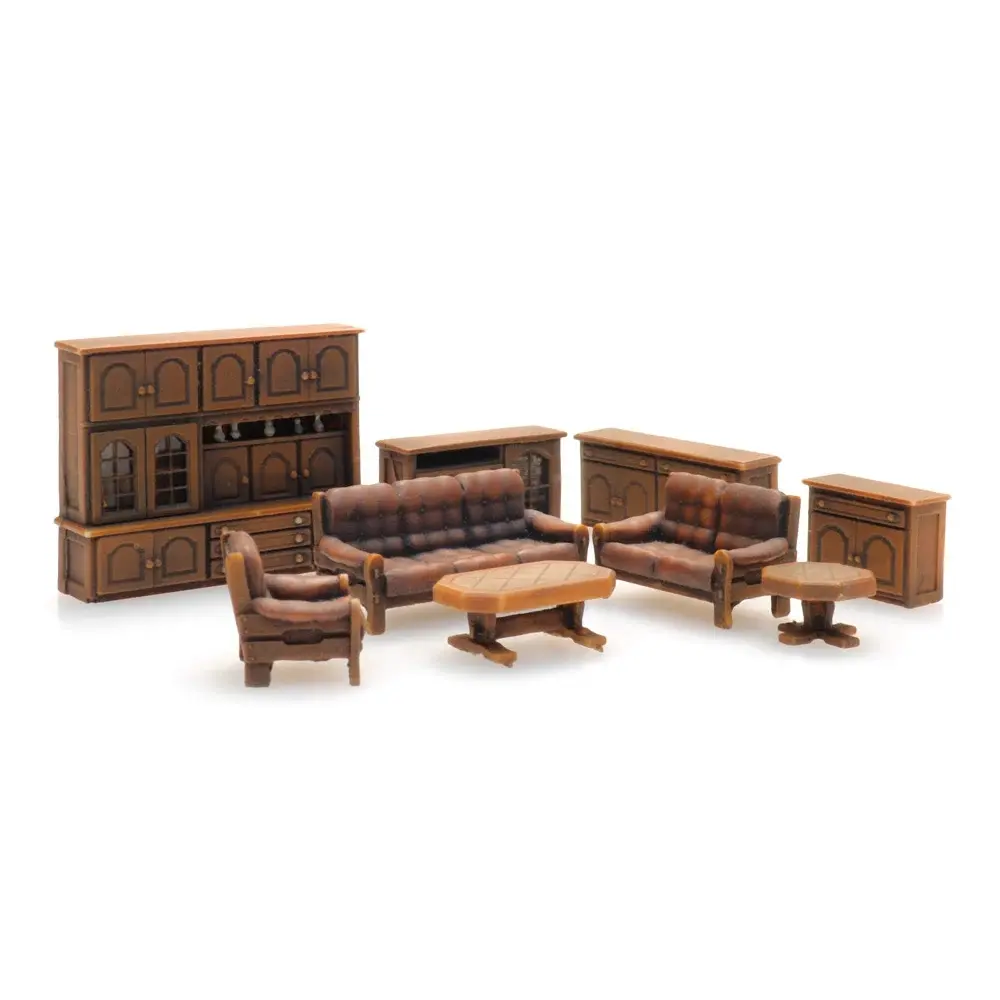 Intérieur de salon marron foncé - AR387.505 - HO 1/87