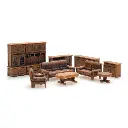 Intérieur de salon marron foncé - AR387.505 - HO 1/87