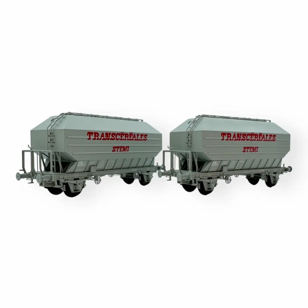 2 wagons céréaliers FRANGECO "STEMI" freiné - Ree Modèles WB-004 - HO 1/87 - Ep IV-V - 2R