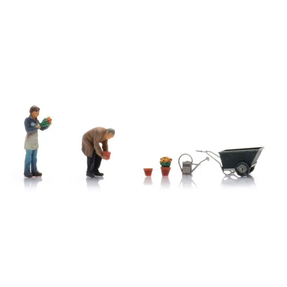 Fleuristes avec outils de jardin - 2 personnages - ARTITEC 5160022 - N 1/160