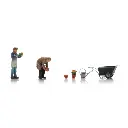 Fleuristes avec outils de jardin - 2 personnages - ARTITEC 5160022 - N 1/160
