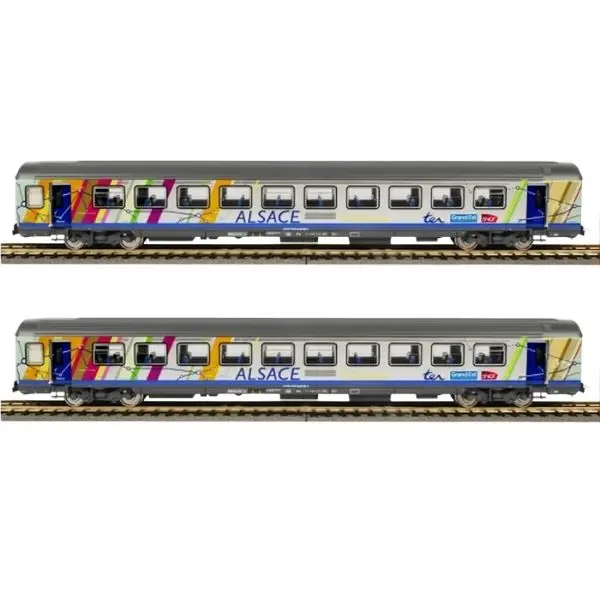 Set de 2 voitures voyageurs Corail Alsace - Piko 97143 - HO 1/87 - SNCF - Ep VI - 2R