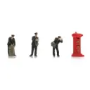 3 facteurs néerlandais + 1 boîte aux lettres - Artitec 5870051 - HO 1/87