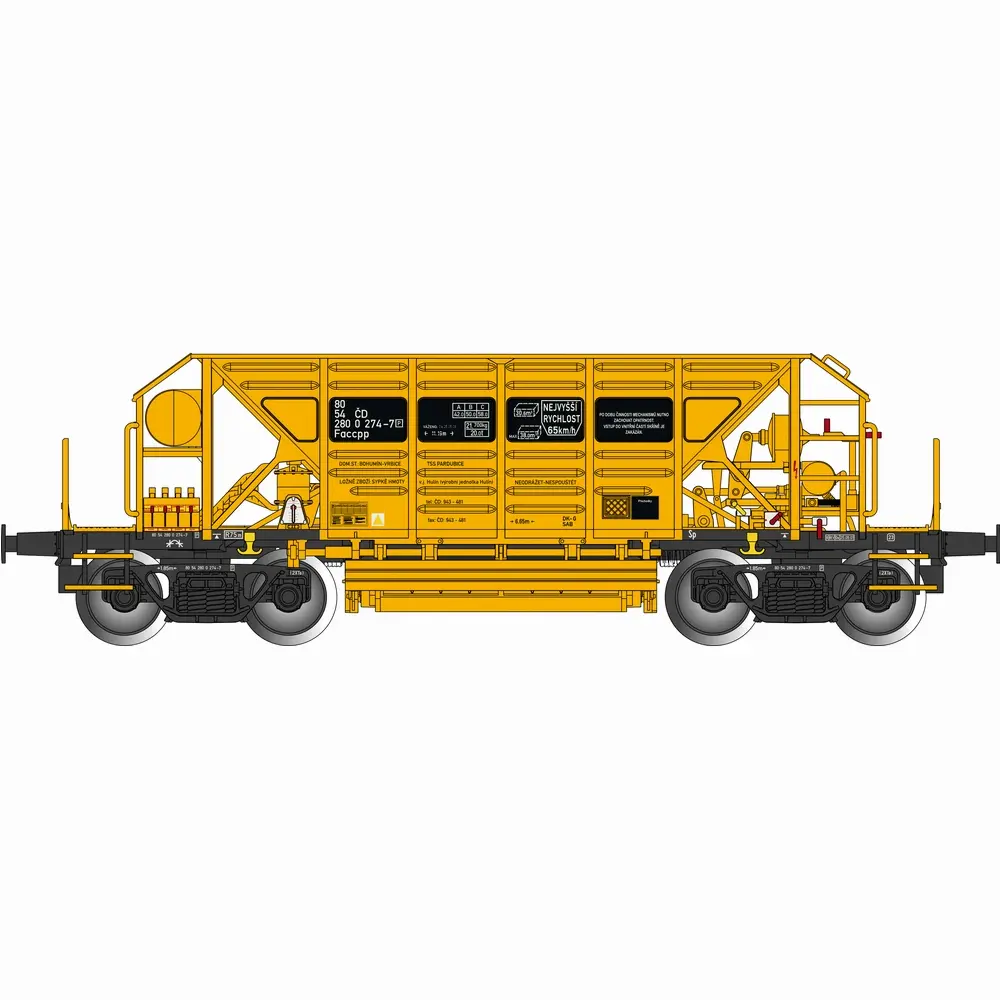 Wagon trémie Faccpp jaune - Albert Modell 280002 - HO 1/87 - CD - Ep V - 2R