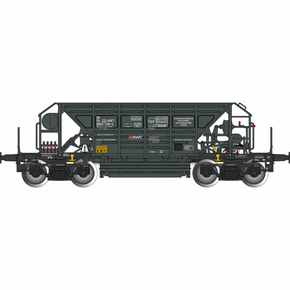 Wagon trémie Faccpp gris - Albert Modell 689044 - HO 1/87 - CZ-AWT - Ep VI - 2R