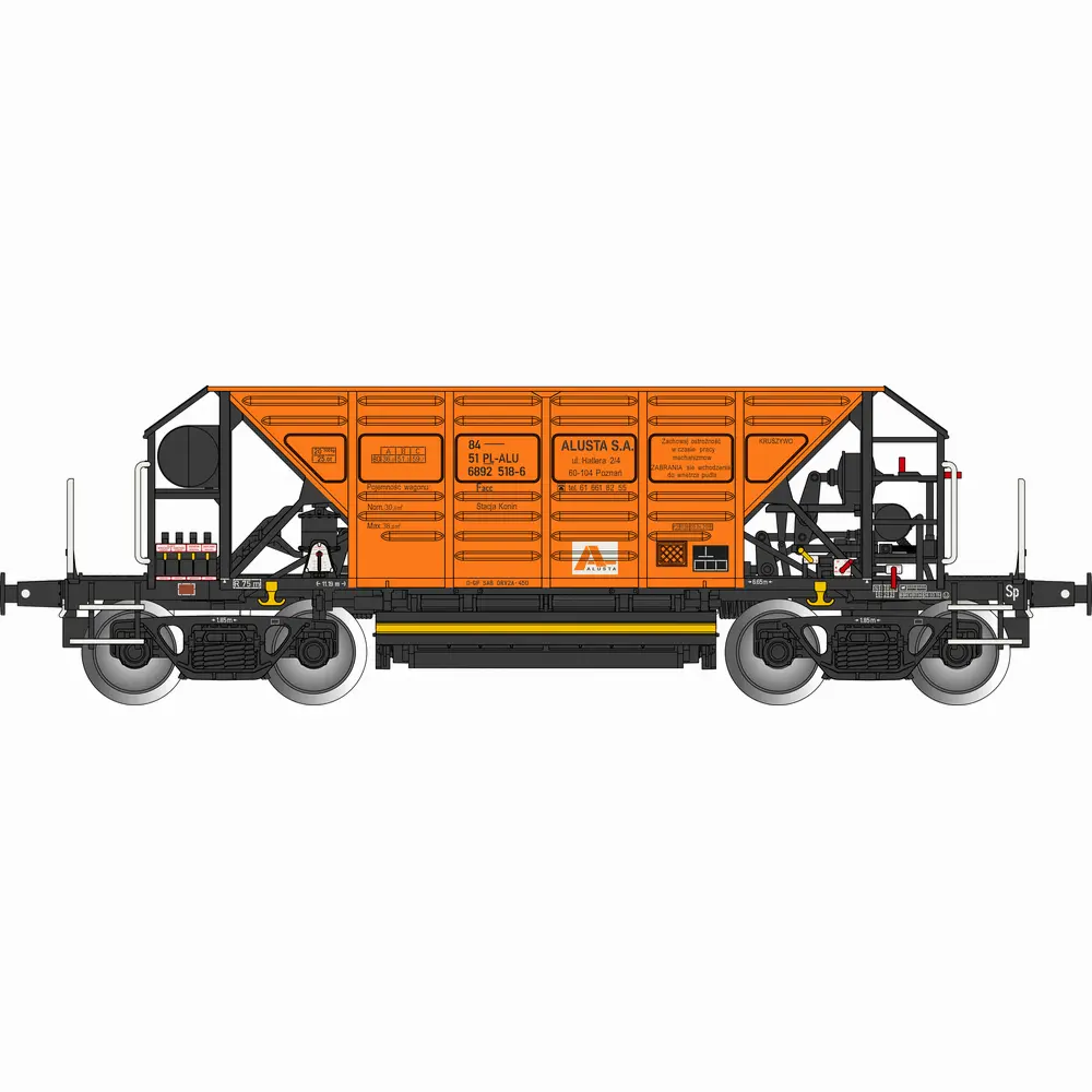 Wagon trémie Faccpp orange - Albert Modell 689045 - HO 1/87 - PL-ALU - Ep VI - 2R