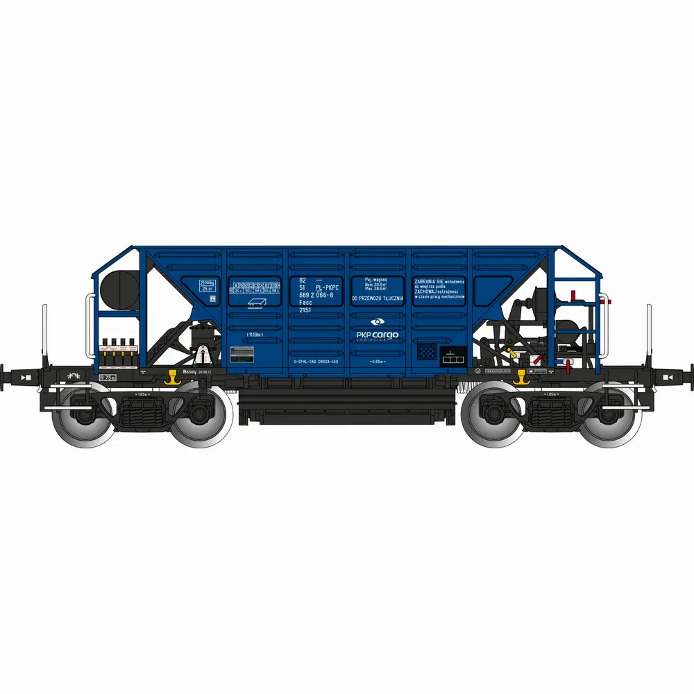 Wagon trémie Facc bleu - Albert Modell 689047 - HO 1/87 - PL-PKPC - Ep VI - 2R