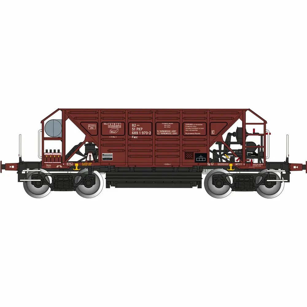 Wagon trémie Facc marron - Albert Modell 689049 - HO 1/87 - PKP - Ep V - 2R