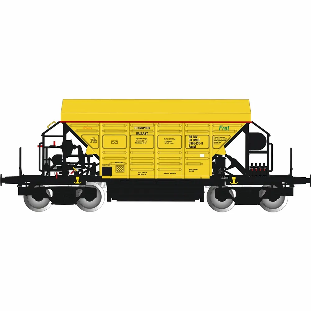 Wagon trémie Fadsf jaune - Albert Modell 696010 - HO 1/87 - ONCF - Ep VI - 2R