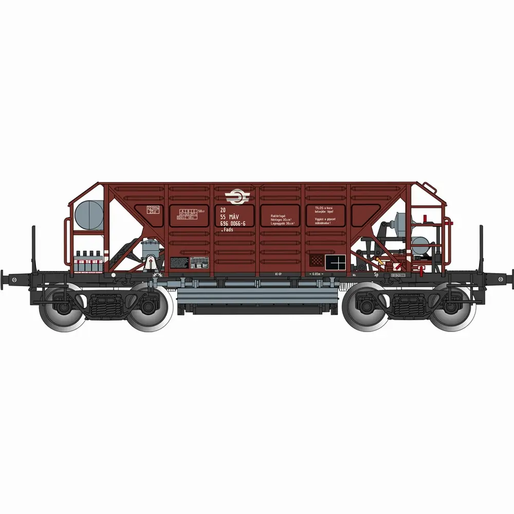 Wagon trémie Fads marron - Albert Modell 696011 - HO 1/87 - MÁV - Ep IV - 2R