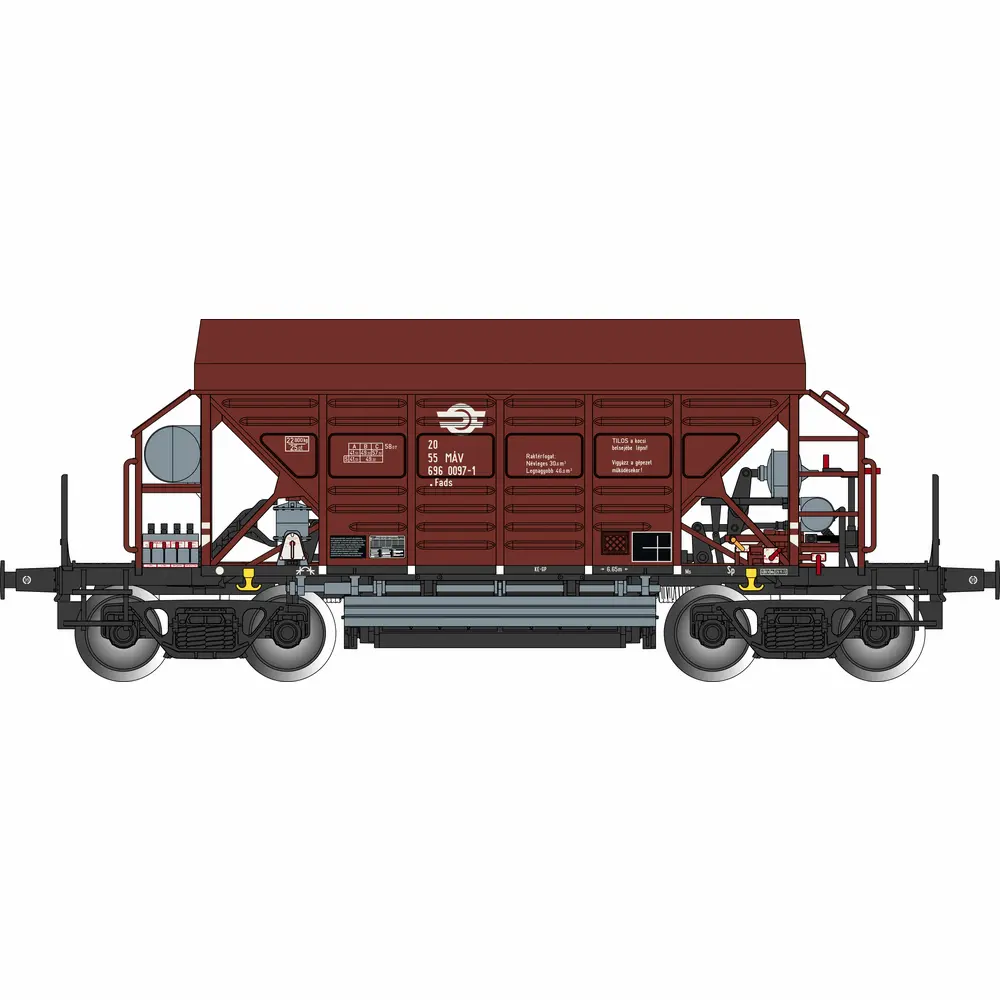 Wagon trémie Fads marron - Albert Modell 696012 - HO 1/87 - MÁV - Ep IV - 2R