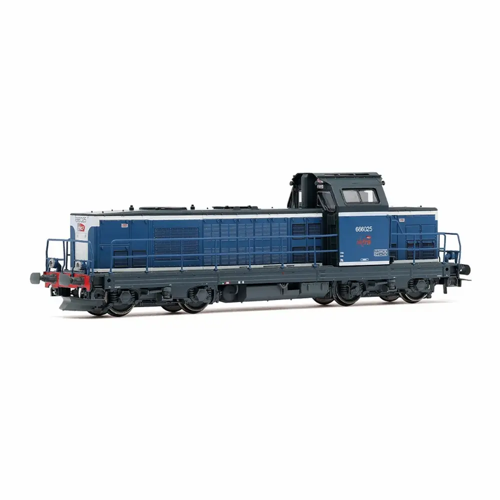 Locomotive diesel BB 666025, livrée blanche/bleue - Jouef HJ2475 - HO 1/87 - SNCF INFRA - Ep VI - Analogique - 2R