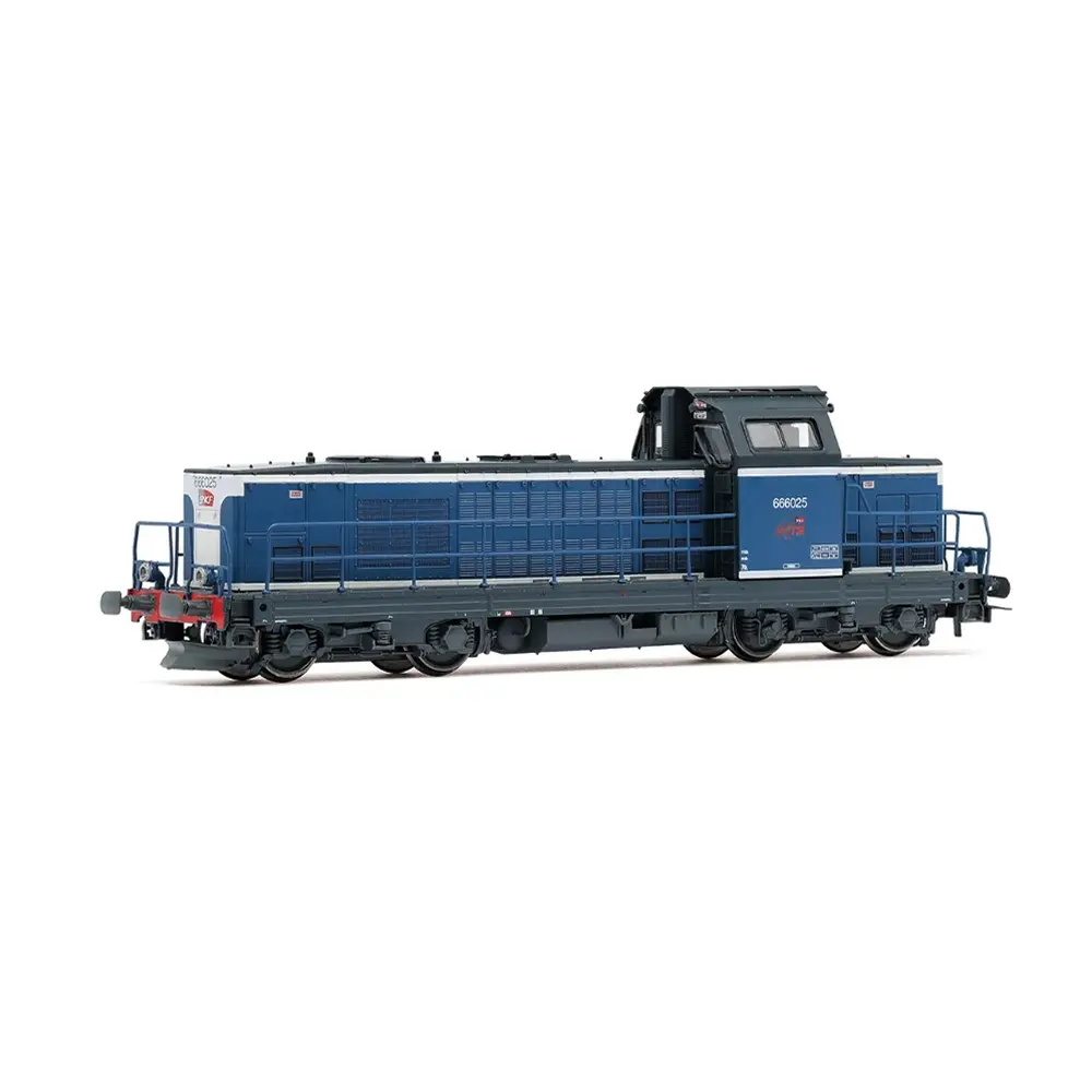Locomotive diesel BB 666025, livrée blanche/bleue - Jouef HJ2475S - HO 1/87 - SNCF INFRA - Ep VI - Digital sound - 2R