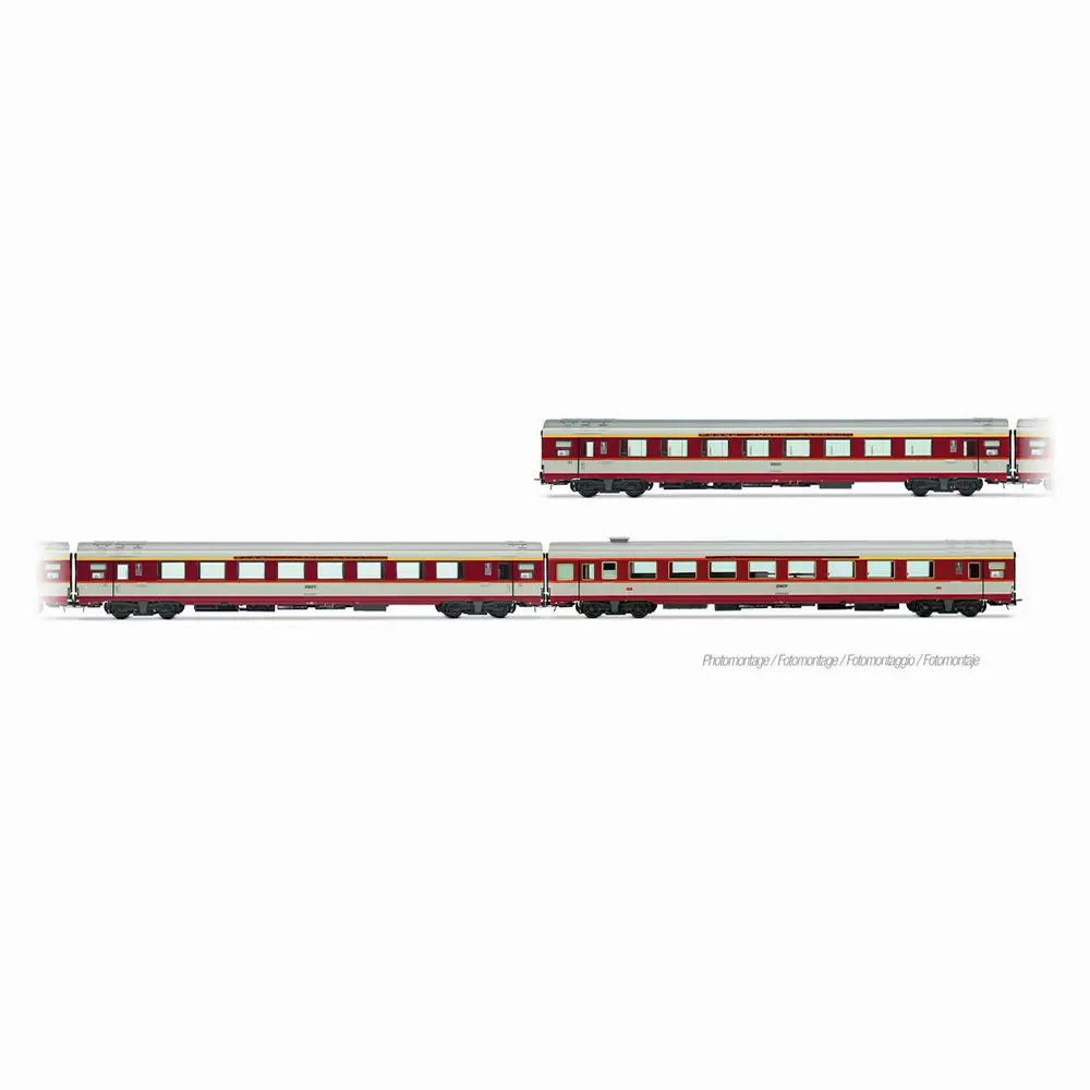 Coffret de 3 voitures « Le Capitole » 1985, A8u + A8tu + A3rtu - Jouef HJ4202 - HO 1/87 - SNCF - Ep IV - 2R
