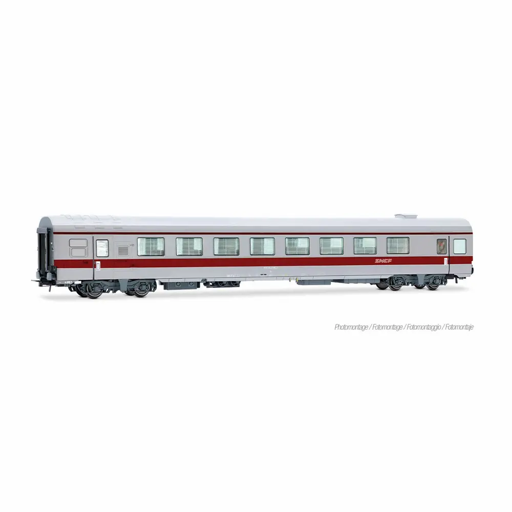 Voiture de mesure spécialisée dans les transmissions sol train, ex A3rtu - SNCF - livrée rouge / grise - JOUEF HJ4212 - HO 1/87 - Ep. IV