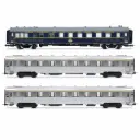 Coffret de 3 voitures « Sud Express », voiture-restaurant CIWL + 2 x DEV Inox courtes [1/2] - Jouef HJ4213 - HO 1/87 - SNCF - Ep III-IV - 2R
