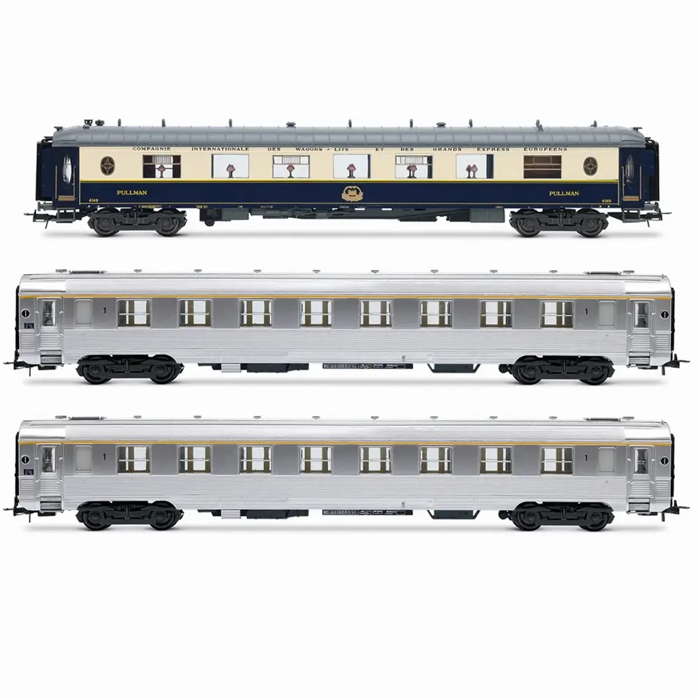 Coffret de 3 voitures « Sud Express », voiture-salon CIWL + 2 x DEV Inox courtes [2/2] - Jouef HJ4214 - HO 1/87 - SNCF - Ep III-IV - 2R