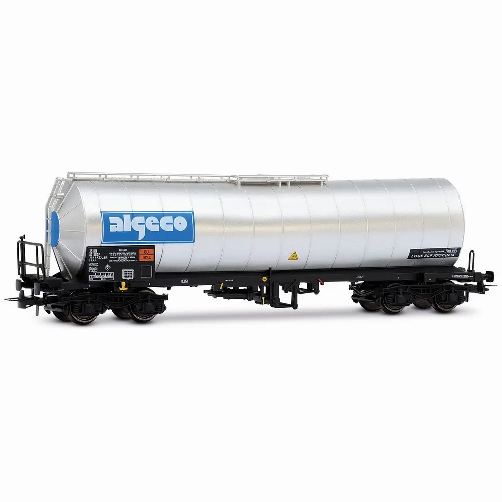 Wagon citerne à 4 essieux « Algeco », livrée chrome/argent - Jouef HJ6324 - HO 1/87 - SNCF - Ep IV - 2R
