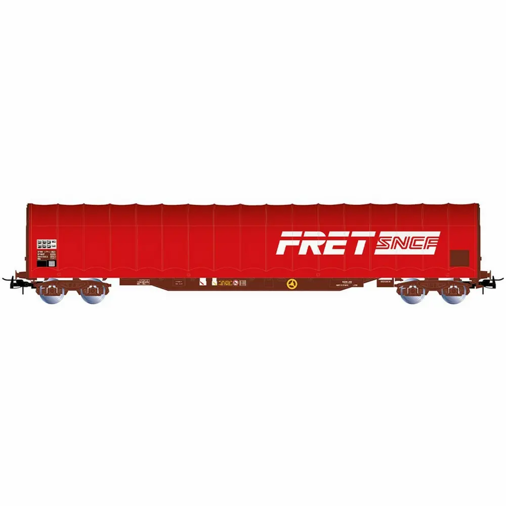 Wagon bâché à bogies type Rils, « FRET », livrée rouge - Jouef HJ6334 - HO 1/87 - SNCF - Ep IV-V - 2R