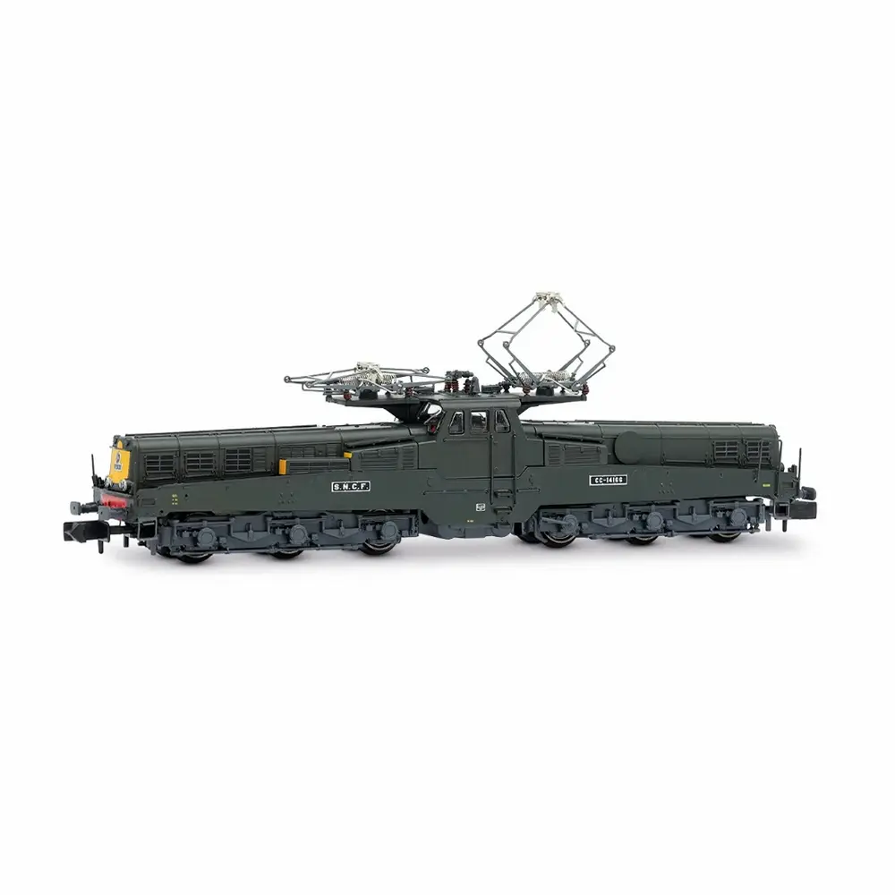  Locomotive électrique CC 14166 en livrée verte/jaune, version fin de carrière, 4 lampes modernes - Arnold HN2582 - N 1/160 - SNCF - Ep IV - Analogique - 2R