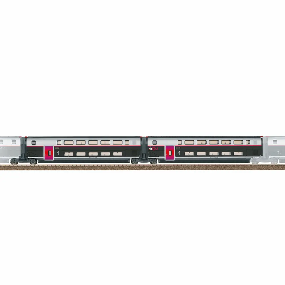 Coffret de 2 voitures complémentaires n° 1 pour le TGV INOUI - Trix 23187 - HO 1/87 - SNCF - Ep VI - 2R